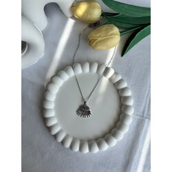 Silver Renkli Taşlı Eye Sun Kolye | Çelik