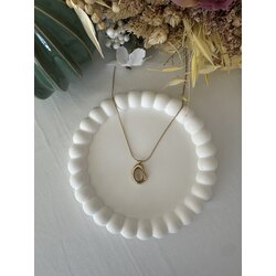 Asimetrik Çerçeve Opal Taş Kolye | Çelik