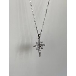 Silver Taşlı Kutup Yıldızı Kolye | Çelik