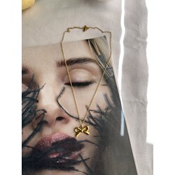 Gold Fiyonklu Kolye | Çelik