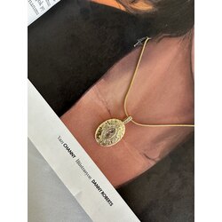 Etnik Çerçeve Badem Taşlı Kolye | Çelik