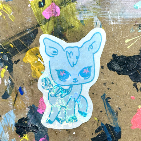 miniş geyik holografik sticker