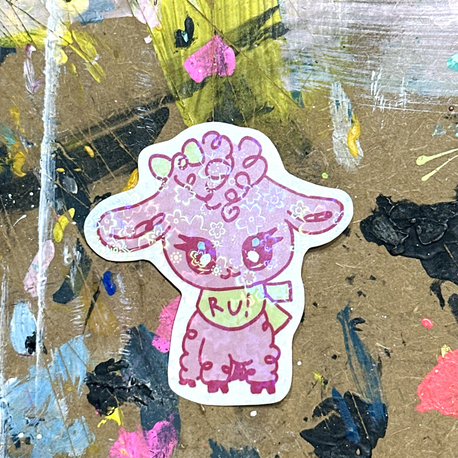 miniş kuzu holografik sticker