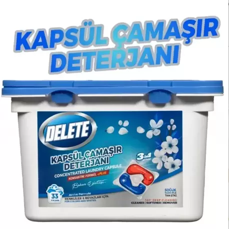 Delete Çamaşır Yıkama Kapsülü - Renkliler ve Beyazlar - 33 Yıkama