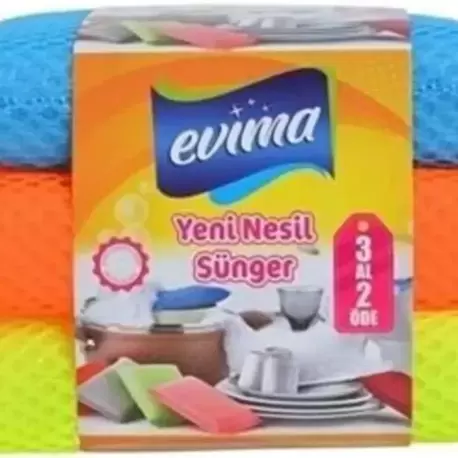 3’lü Renkli Sünger