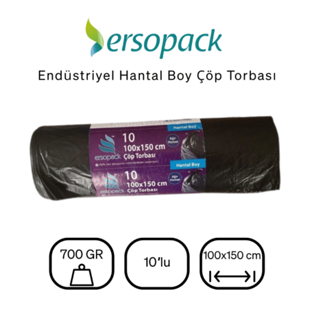    ERSOPACK ÇÖP POŞETİ 100*150 HANTAL