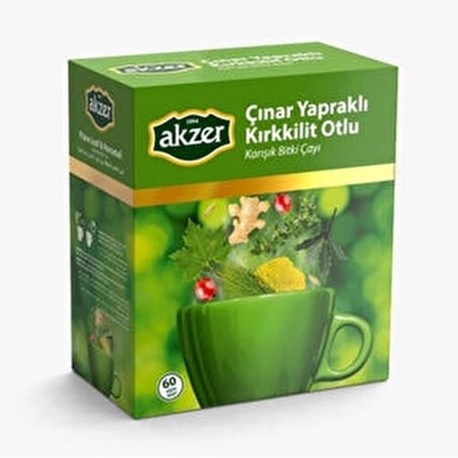 AKZER ÇINAR YAPRAKLI KIRKKİLİT OTLU KARIŞIK BİTKİ ÇAYI 60 LI POŞET ÇAY