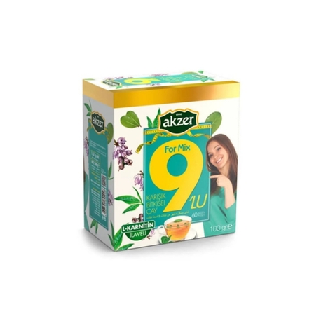AKZER 9 LU KARIŞIK BİTKİSEL 60 POŞET ÇAY 100 GR