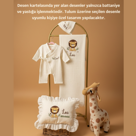 Yenidoğan Bebek Müslin Kruvaze 4'lü Set