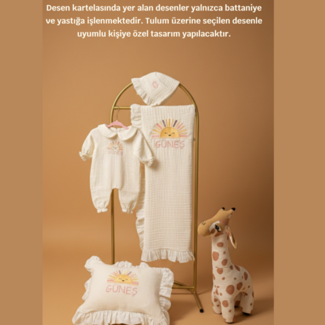 Yenidoğan Bebek Müslin Bebe Yaka 4'lü Set
