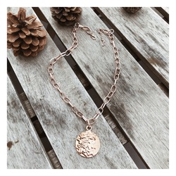 Rose Gold Madalyon Kolye