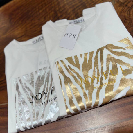 Mzr Joyfull tshirt Gold