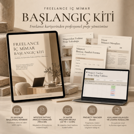 Freelance İç Mimar Başlangıç Kiti | Rehber ve Şablonlar 