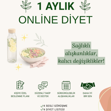 1 AYLIK ONLİNE DİYET (4 LİSTE)