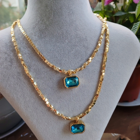 Taşlı Gold Kolye