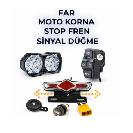 Elektrikli Bisiklet Scooter Çift FAR MOTO KORNA STOP Sinyal Düğme Seti E Bike 24V-60V