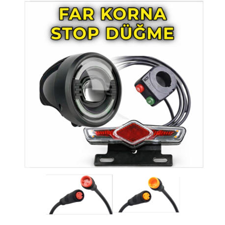 Elektrikli Bisiklet Scooter FAR KORNA STOP Seti E Bike 24V-60V