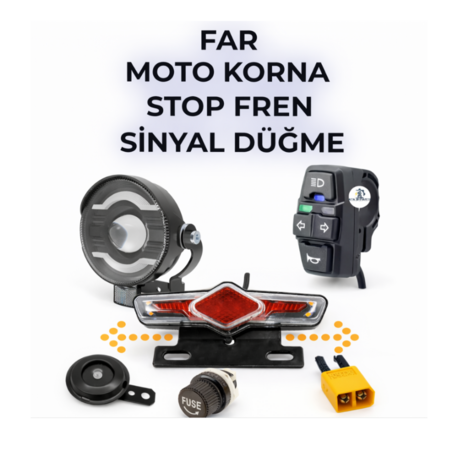 Elektrikli Bisiklet Scooter Büyük FAR MOTO KORNA STOP Sinyal Düğme Seti E Bike 24V-60V