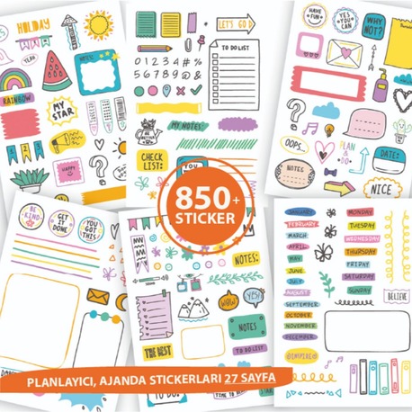 Ajanda , Planlayıcı , Günlük , Journal , Sticker Dev Set 27 Sayfa