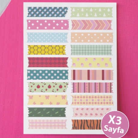 Planlayıcı, Ajanda için Washi Bant Stickerları 60 Adet