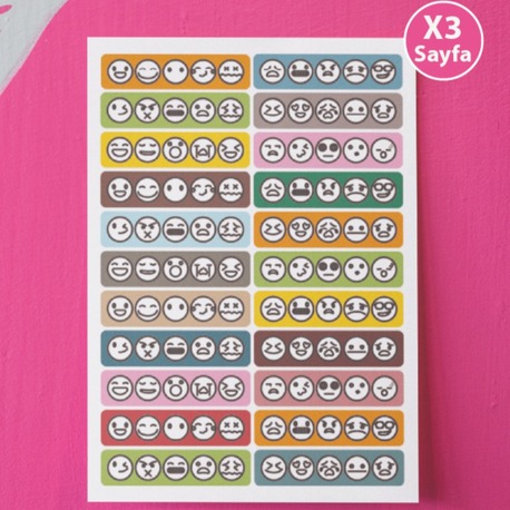 Emoji Modlar - Eğlenceli Washi Etiket Sticker | Ajanda Planlayıcı Günlük İçin Uygun