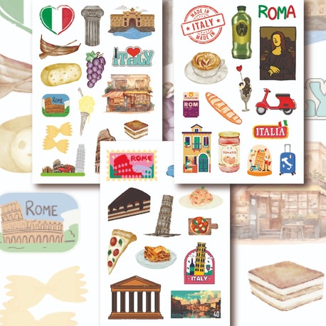 İtalya Temalı Sticker Seti 40 Adet