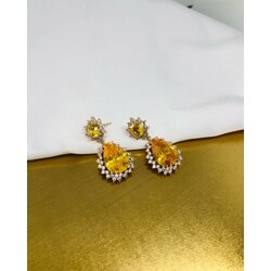 özel seri sarı taşlı küpe