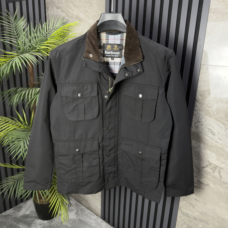 Barbour İthal Premium Kadife Yaka Mont (siyah)