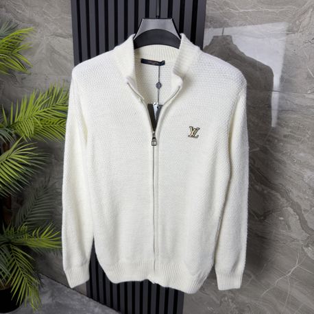 Louis Vuitton Tam Fermuarlı Triko (beyaz)