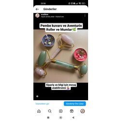 1 adet Pembe Kuvars ve 1 adet Aventurin Roller