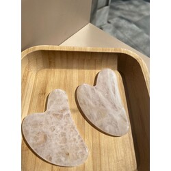 1 adet Pembe Kuvars Gua Sha Yüz Masaj Aleti 