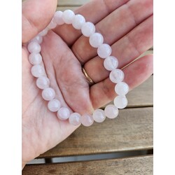 Doğal Taş Pembe Kuvars 8 mm Bileklik 