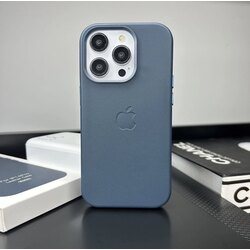 Apple MagSafe Özellikli Deri Kılıf - Baltık Mavisi