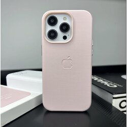 Apple MagSafe Özellikli Deri Kılıf -Kum Pembe