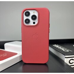 Apple MagSafe Özellikli Deri Kılıf - Kırmızı