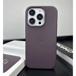 Apple MagSafe Özellikli Deri Kılıf - Derin Mor