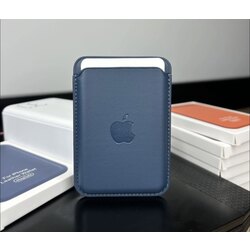 Apple MagSafe Özellikli Deri Cüzdan - Mavi