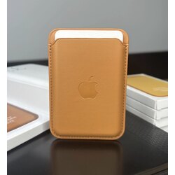 Apple MagSafe Özellikli Deri Cüzdan-Turuncu