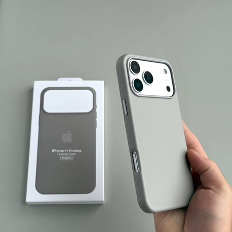 İPhone Deri Magsafe Case Gri 