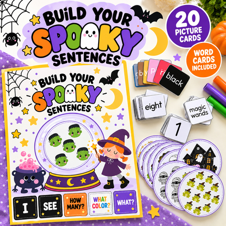 Halloween Sentence Building Activity | Build Your Spooky Sentences 