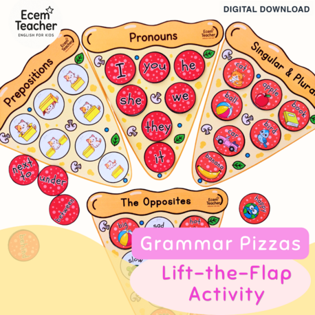 Grammar Pizza | Lift-the-Flap Activities | ESL Grammar Activity