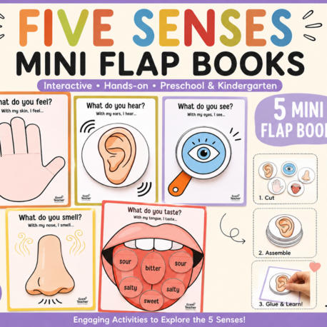 Five Senses Activities for Kids | 5 Senses Preschool Science Craft | Interactive Lift the Flap Mini 