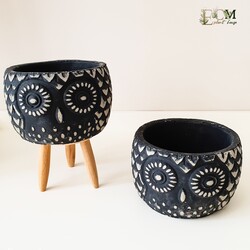 Baykuş modelli ikili saksı seti