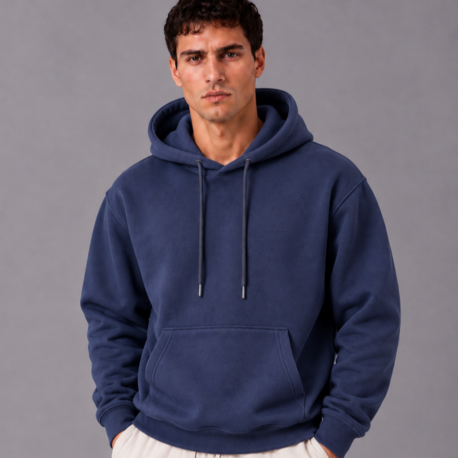 Basic Kapüşonlu Sweatshirt - Lacivert