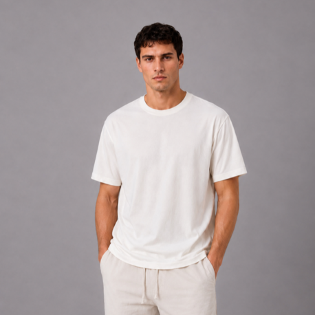 Oversize Düz Beyaz T-Shirt