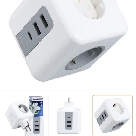VEA VE-23089 2x USB 1x Type-C 3'lü Çocuk Ve Termal Korumalı Grup Priz