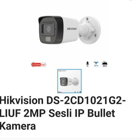 Hikvision DS-2CD1021G2-
LIUF 2MP Sesli IP Bullet
Kamera