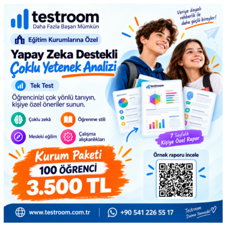 Yapay Zekâ Destekli Çoklu Yetenek Analizi – Kurum Paketi (100 Öğrenci)
