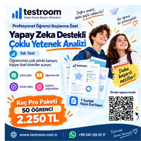 Testroom Yetenek Analizi Koçluk 50  Pro Paket 