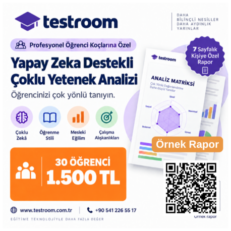 Testroom Yapay Zekâ Destekli Çoklu Yetenek Analizi (30 Öğrenci)